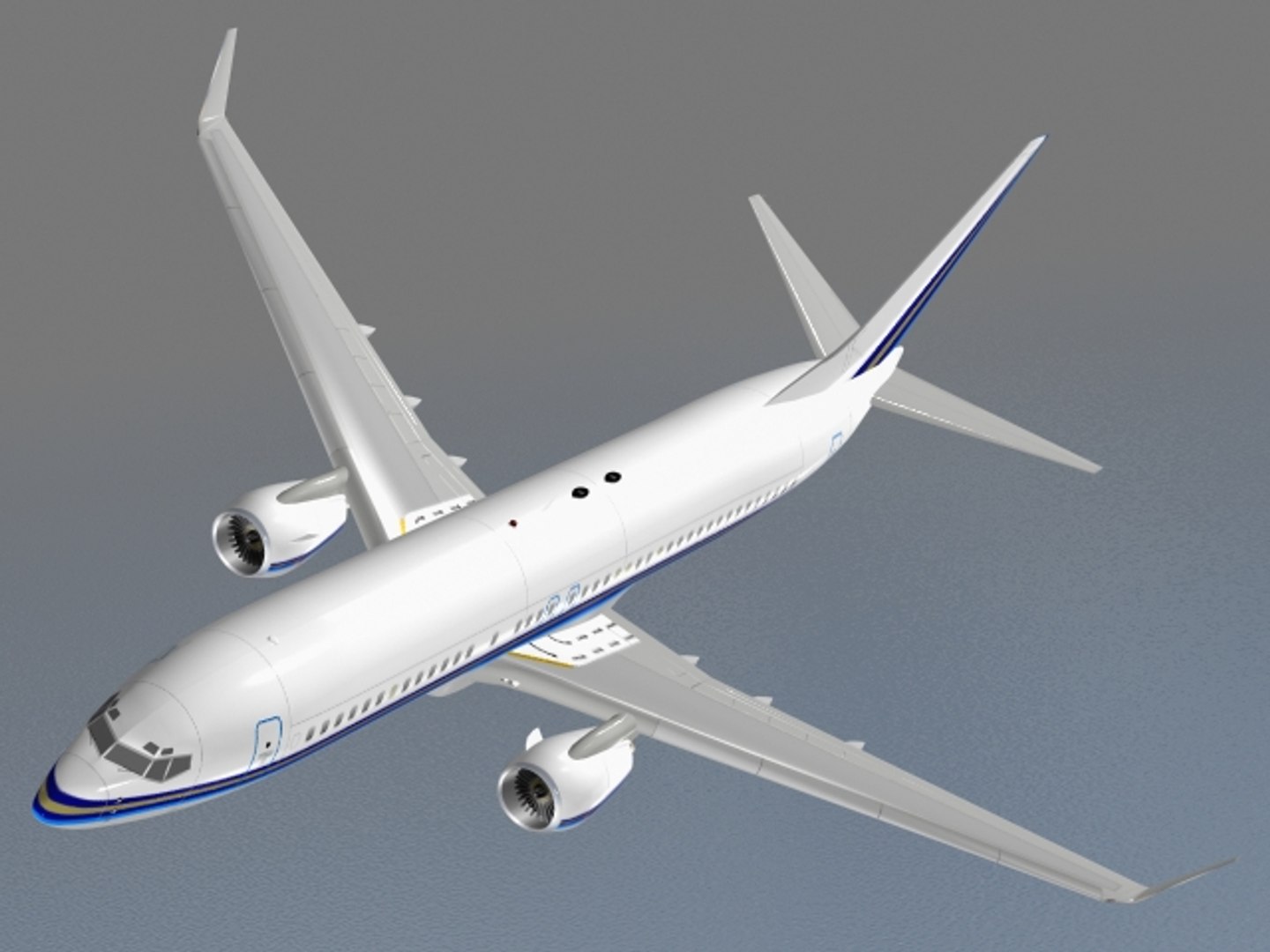 3ds Max B 737-800 Airplane Jet