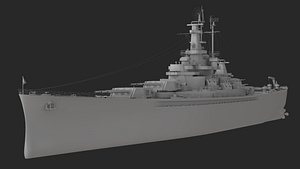 ship military battleship 3D model