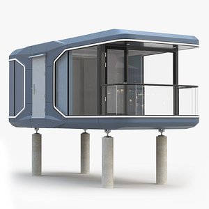 Capsule House Small on Pillars 3D model
