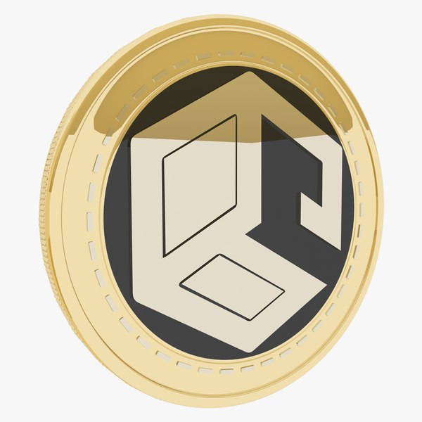 3D Cube Cryptocurrency Gold Coin model