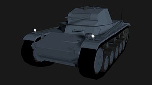 Panzer II C German Tank LowPoly isometric
