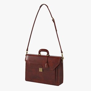 3D ponza grain leather briefcase