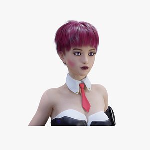 Realistic Girl with Suit 3D model