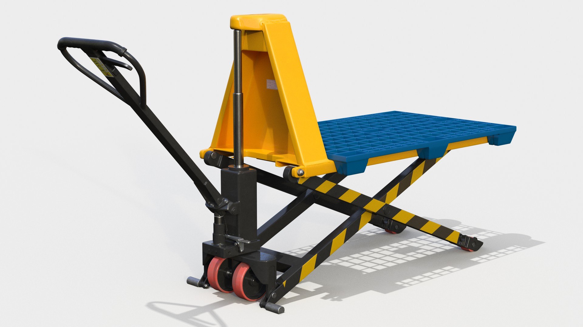 Scissor Pallet Truck with Plastic Tray 3D model preview