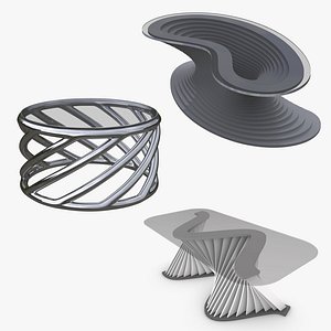 3D Parametric Modern Design Glass Tables 02 model