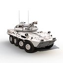 Wheeled Tank Destroyer B1 Centauro White 3D Model