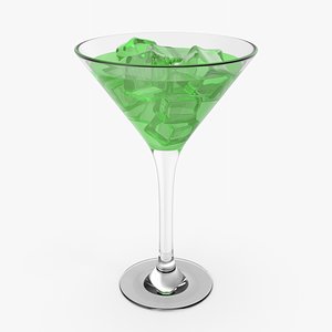 Cocktail Glass Green 3D