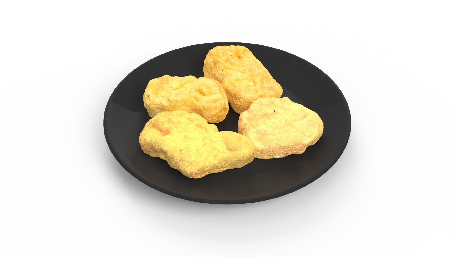 Nuggets on Black Plate 3D model preview