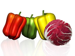 3d model peppers salad