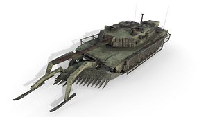 3D tank abrams mineplow extra model
