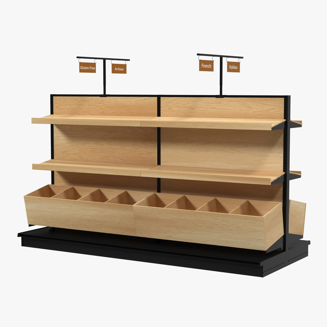 Bakery Display Shelves 3D model preview