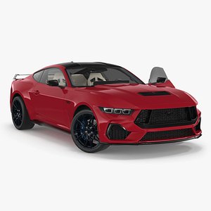 3D model Ford Mustang 2024 Red Rigged