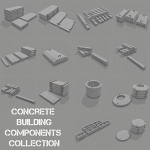 3d concrete building components model