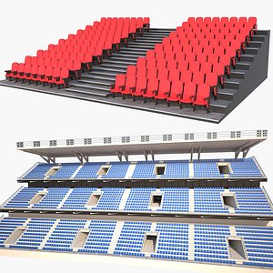 bleachers set stadium 3D model