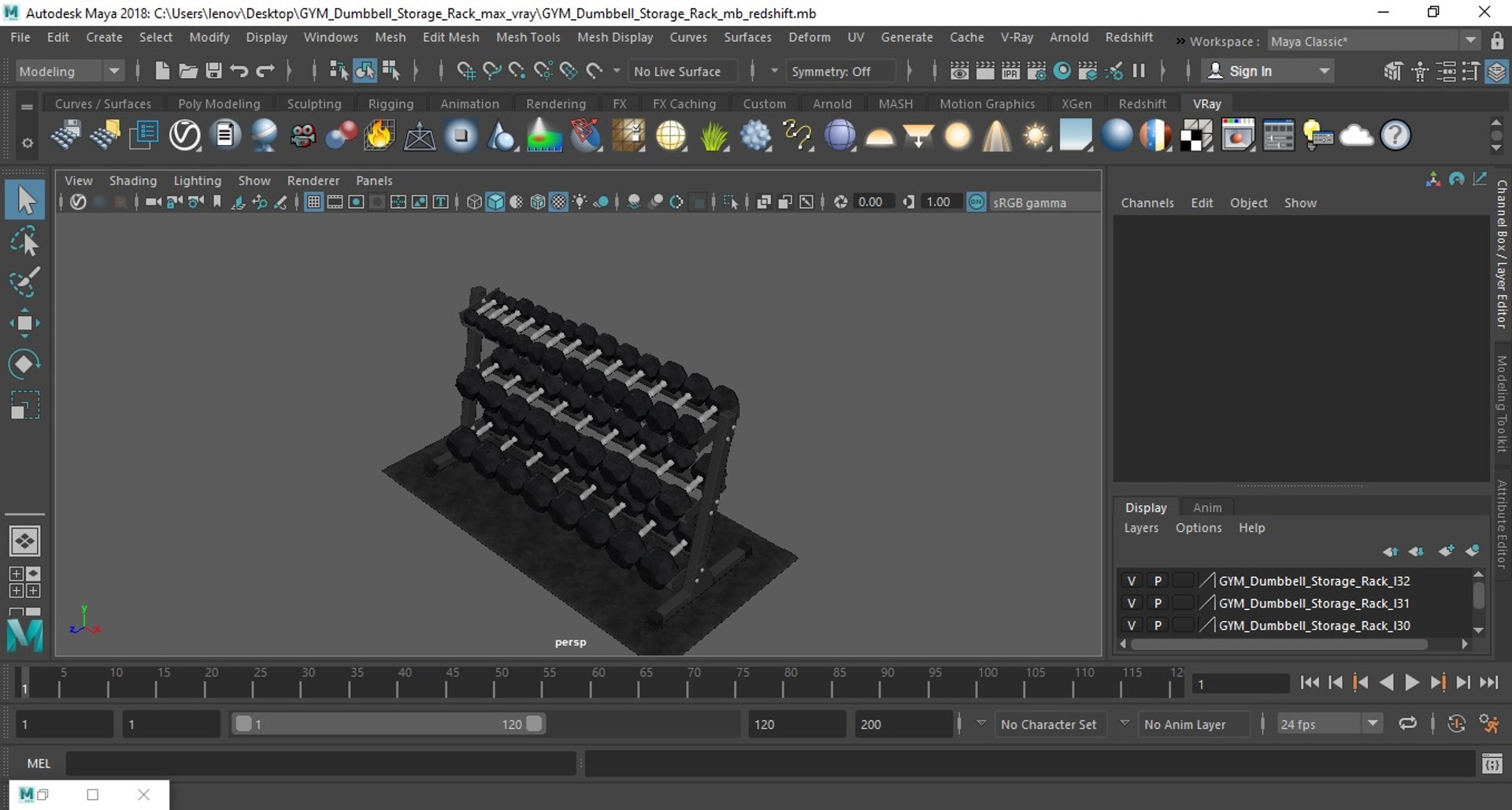 GYM Dumbbell Storage Rack 3D Model - TurboSquid 2403232