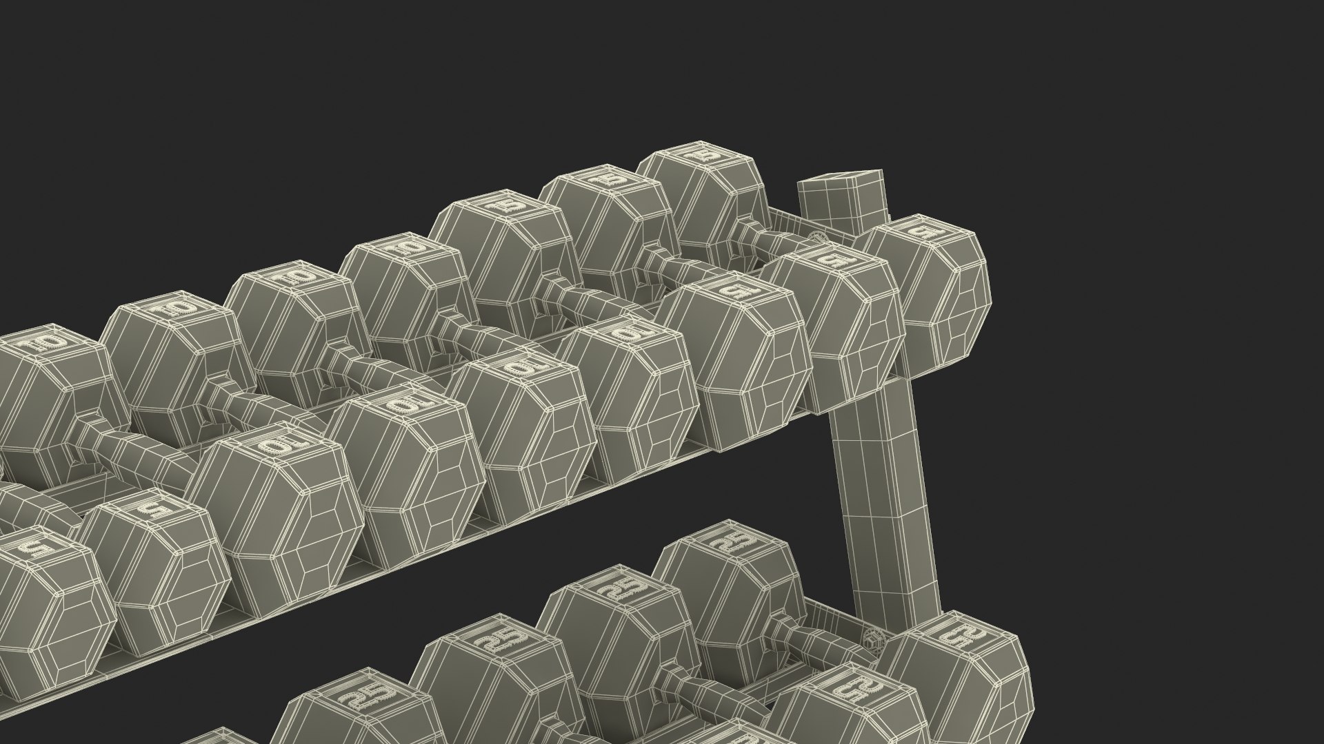 GYM Dumbbell Storage Rack 3D Model - TurboSquid 2403232