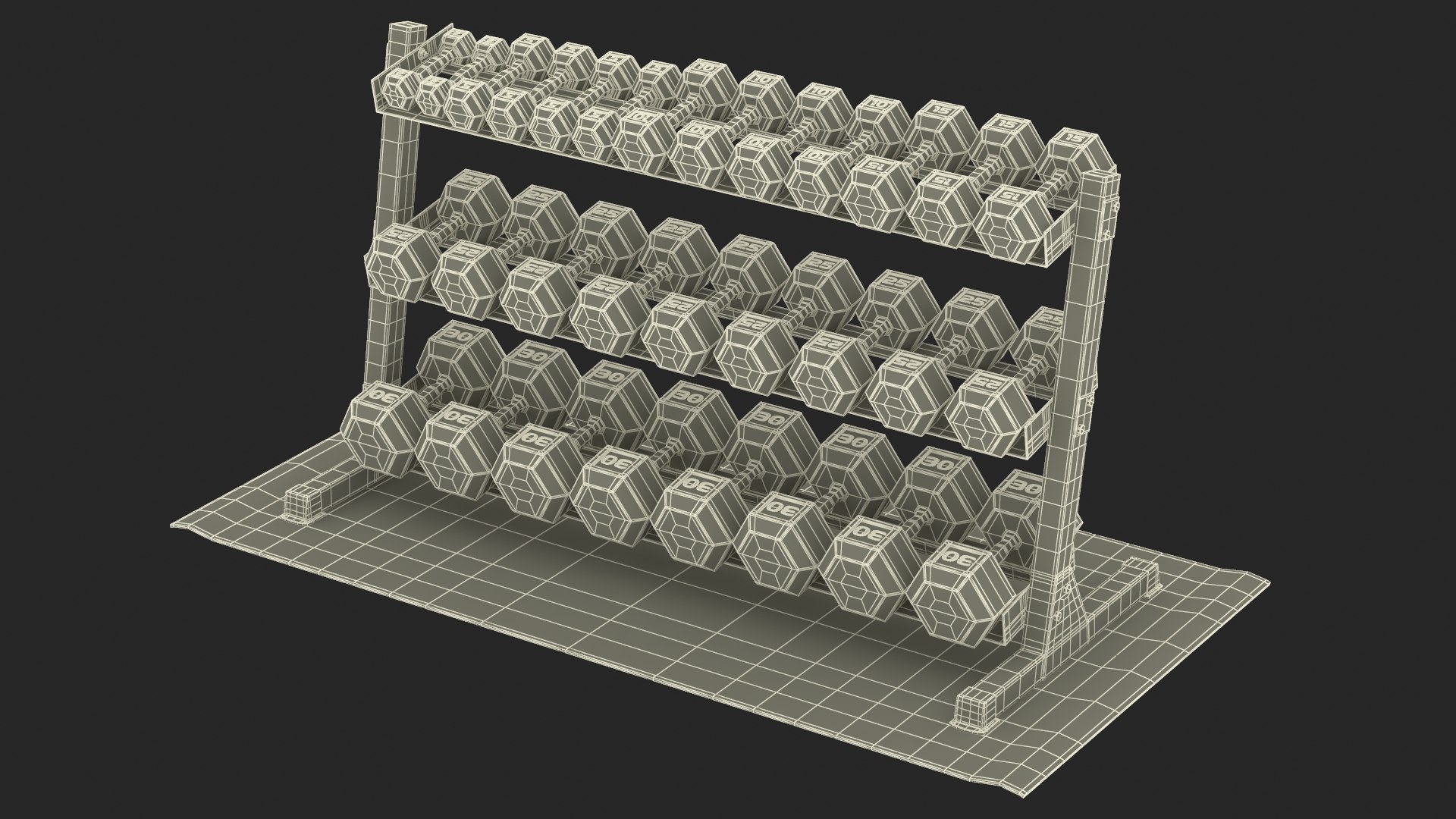 GYM Dumbbell Storage Rack 3D Model - TurboSquid 2403232