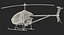 Ultra Light Helicopter Cicare 8 Rigged 3D Model