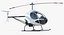 Ultra Light Helicopter Cicare 8 Rigged 3D Model