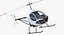 Ultra Light Helicopter Cicare 8 Rigged 3D Model