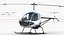 Ultra Light Helicopter Cicare 8 Rigged 3D Model
