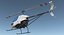 Ultra Light Helicopter Cicare 8 Rigged 3D Model
