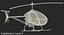 Ultra Light Helicopter Cicare 8 Rigged 3D Model