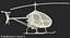 Ultra Light Helicopter Cicare 8 Rigged 3D Model