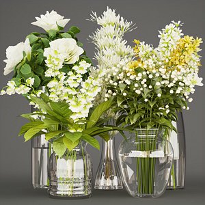 Collection plant vol 267 - Bouquet - flower - pine - indoor 3D model