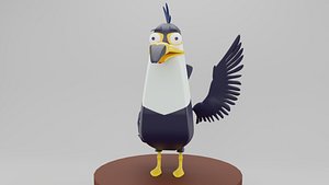 3D model Crazy Toucan cartoon bird 3D model