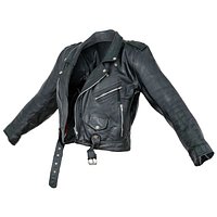 Jacket Moto Black Leather Open Women Men Clothing