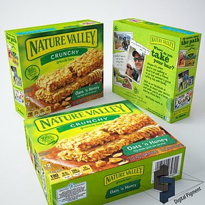nature valley granola box 3d model