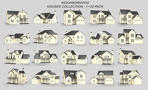 Neighborhood Houses Collection 1-20 Pack T5 3D