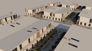 3D model modern residential compound