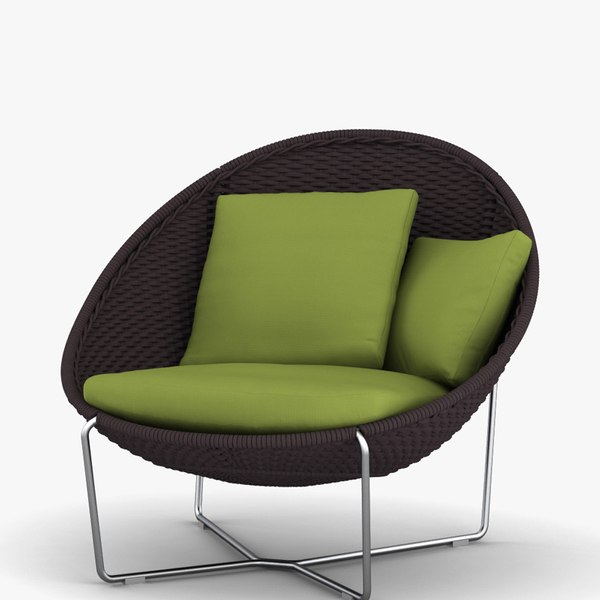 Paola Lenti Nido Armchair 3D model TurboSquid 1814063