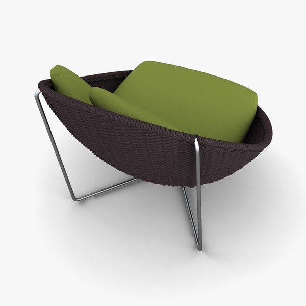 Paola Lenti Nido Armchair 3D model TurboSquid 1814063