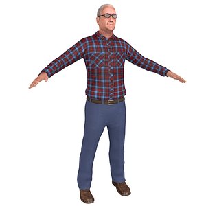 3D old man model