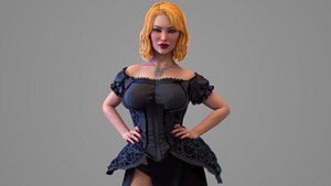 3D Film Noir Femme Fatale model
