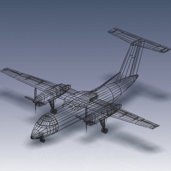 3d model q100 bombardier airliner