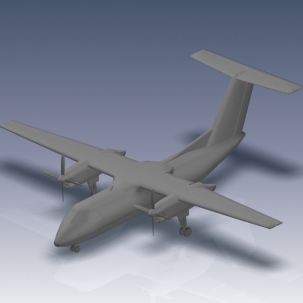 3d model q100 bombardier airliner