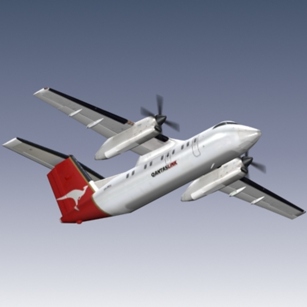 3d model q100 bombardier airliner
