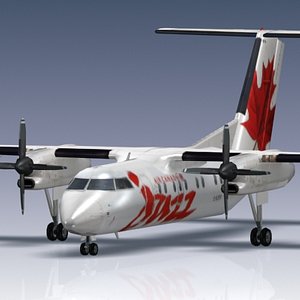 3d model q100 bombardier airliner