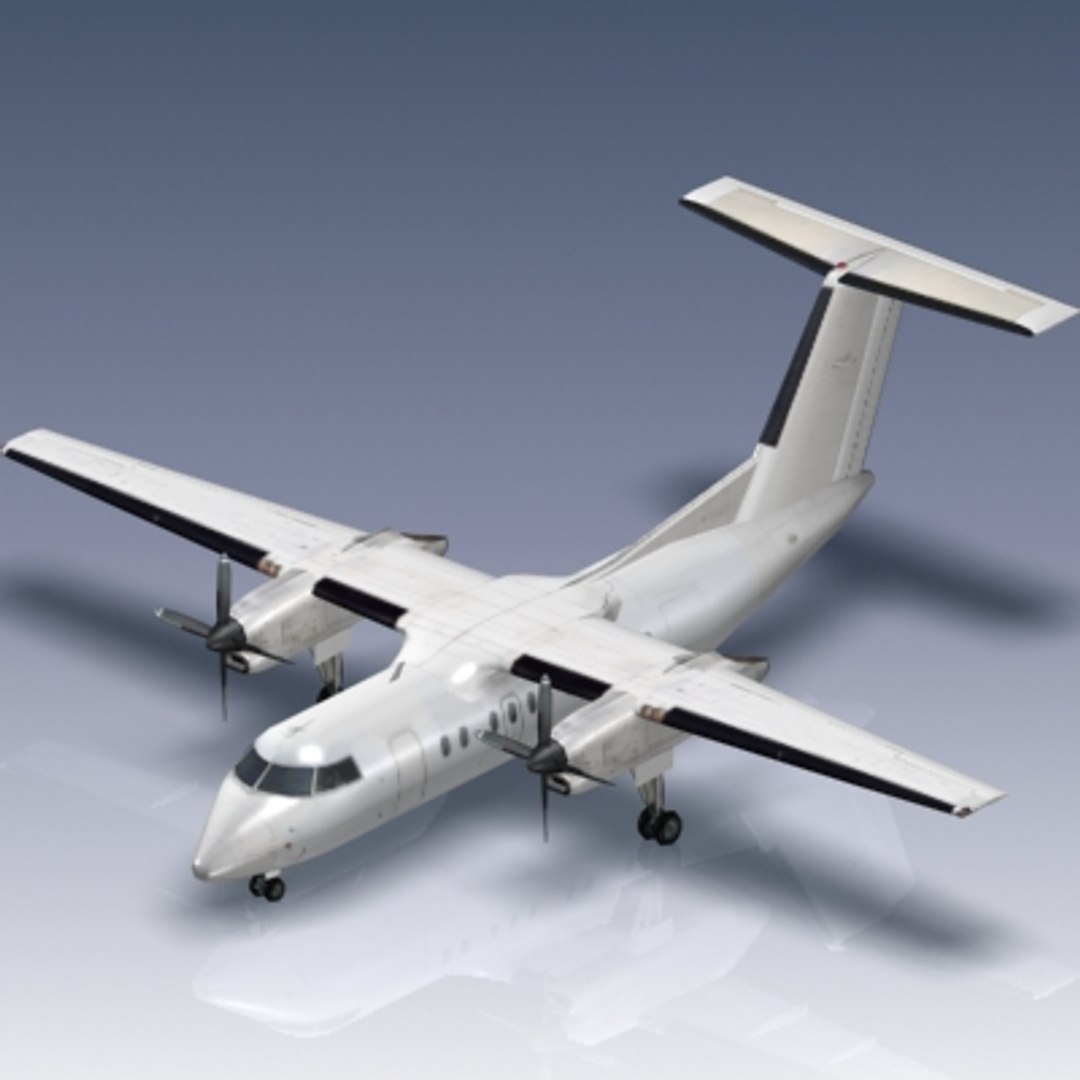 3d Model Q100 Bombardier Airliner