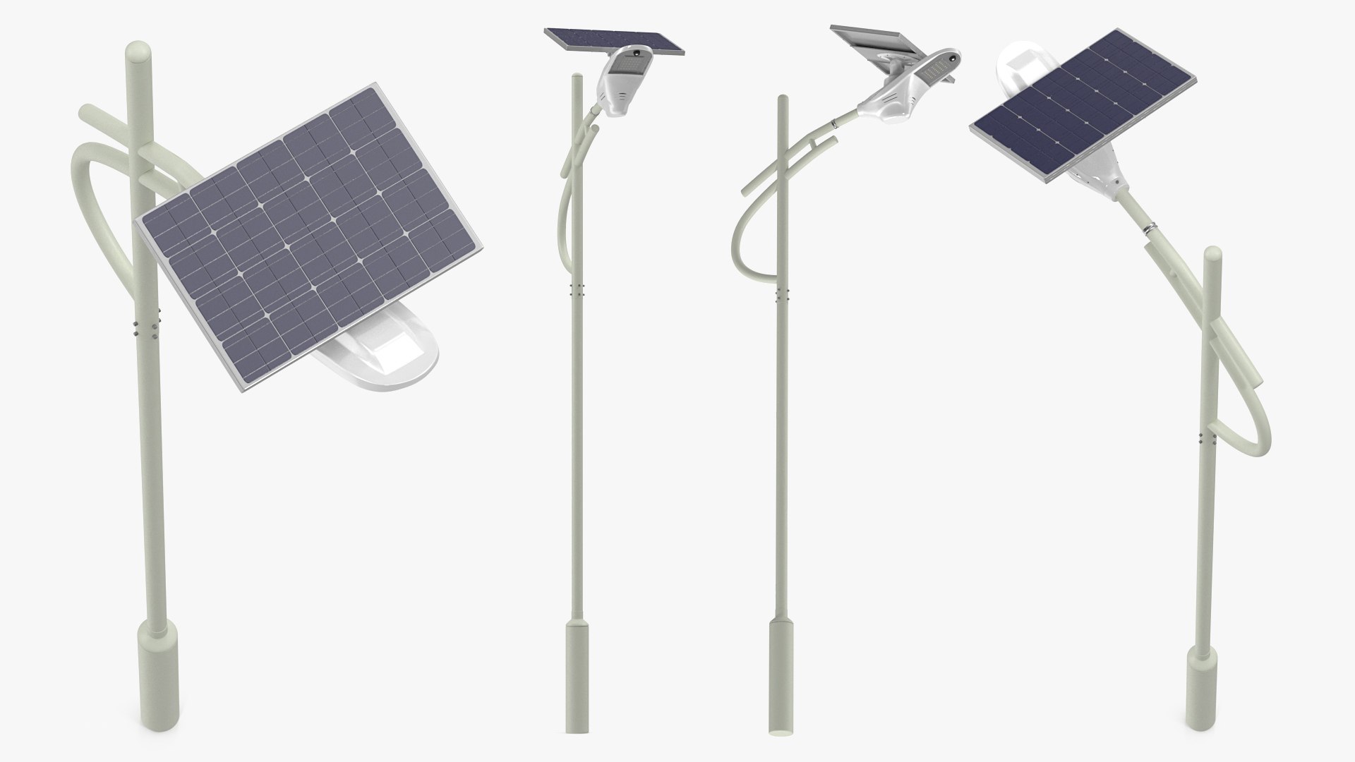 Solar LED Street Light with Battery Backup 3D model preview