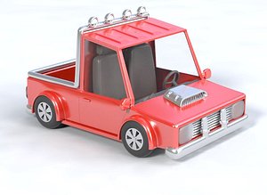 cartoon pick car 3D model