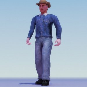 cowboy rigged 3d model