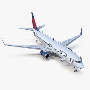 Delta Airlines Boeing 737-900 with Interior and Doors Rigged for Cinema 4D