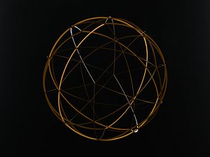 3D Wireframe Shape Spherical Pentakis Dodecahedron model