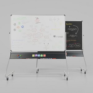 Dual-Sided Metal Writing Board - Customizable Rectangular Whiteboard and Chalkboard