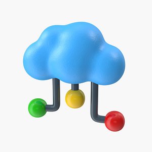 Cloud Data Storage cartoon style model